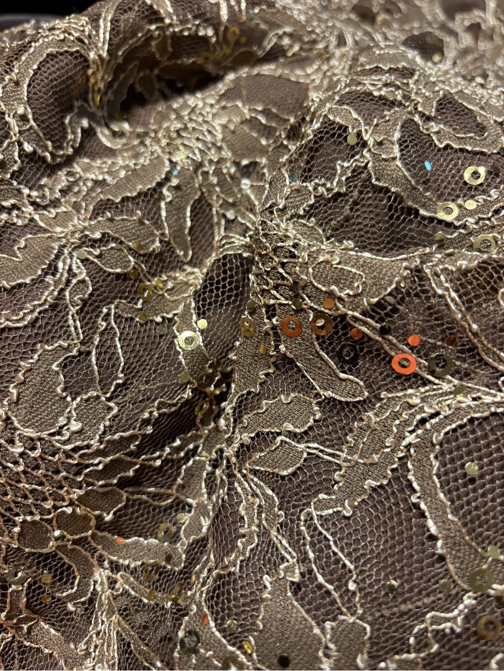 Rabbit Rabbit Rabbit Gold Lace Midi Dress with Sequins - Picture 7 of 9